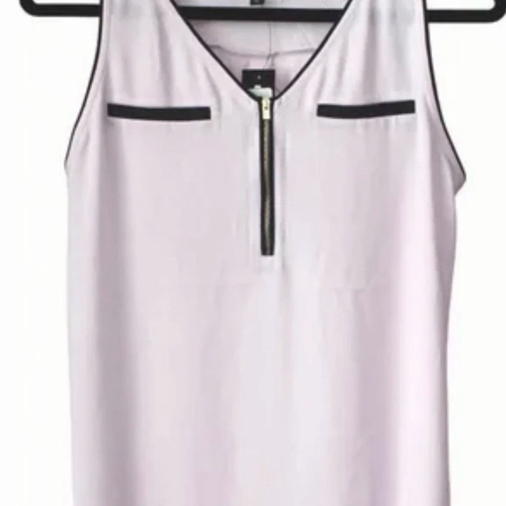 Express White Sleeveless Blouse with Black Accents